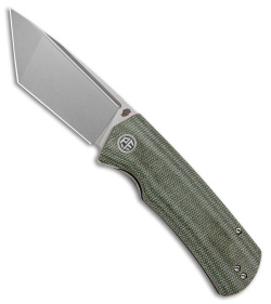 Petrified Fish Beluga Liner Lock Knife Green  Micarta (3.6" SW K110) PFP01