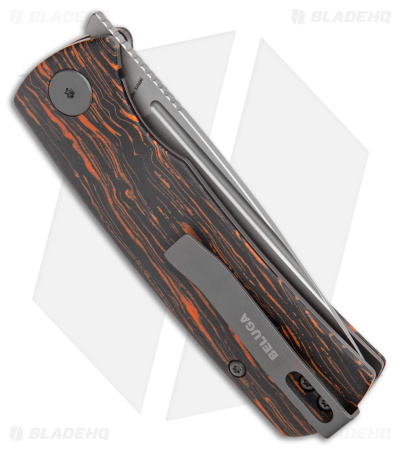 Petrified Fish Small Beluga Liner Lock Knife Orange G-Mascus G-10 (3" BB) PFP01