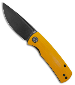 Petrified Fish Small Beluga Liner Lock Knife Yellow G-10 (3" Black) PFP01