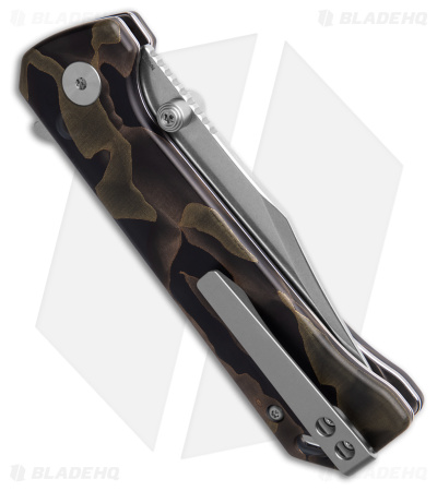 QSP Grebe Button Lock Knife Brown Camo Resin (3.25" Stonewash S35VN) QS147-F1