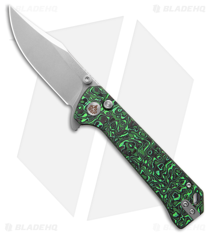 グリーンオパールスフィアNo.2887 QSP Grebe | Stonewashed S35VN + Green CF | Blade HQ