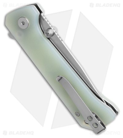QSP Grebe Button Lock Tanto Knife Jade G-10 (3.25" Stonewash) QS148-D1