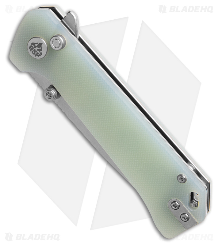 QSP Grebe Button Lock Tanto Knife Jade G-10 (3.25" Stonewash) QS148-D1