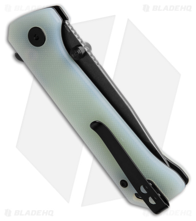 QSP Grebe Button Lock Tanto Knife Jade G-10 (3.25" Black Stonewash) QS148-D2