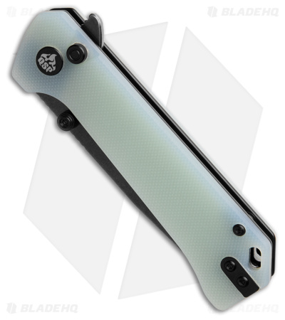 QSP Grebe Button Lock Tanto Knife Jade G-10 (3.25" Black Stonewash) QS148-D2