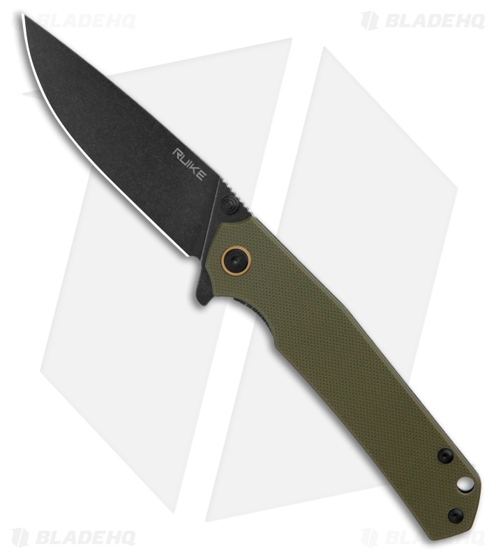 RUIKE P801 Frame Lock Knife Green G-10/Steel (3.5" Black Stonewash)
