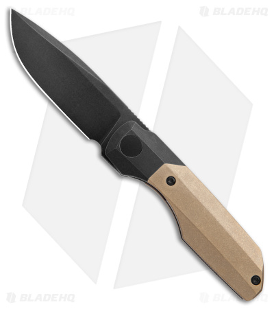 Vero Engineering Mini Synapse Frame Lock Knife Titanium Brass (3" BW)