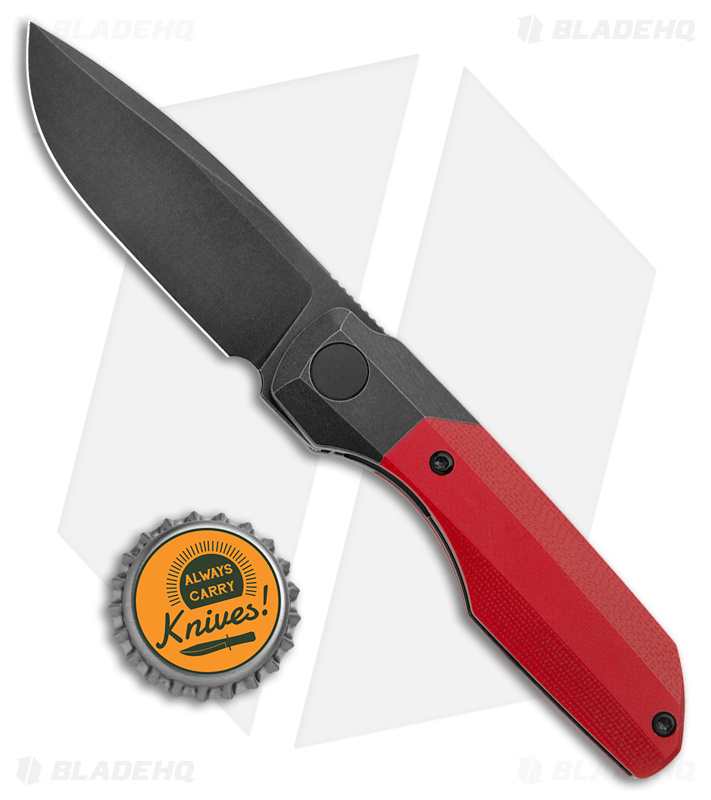 Vero Engineering Mini Synapse Frame Lock Knife Ti Red G-10 (3" Black Stonewash)