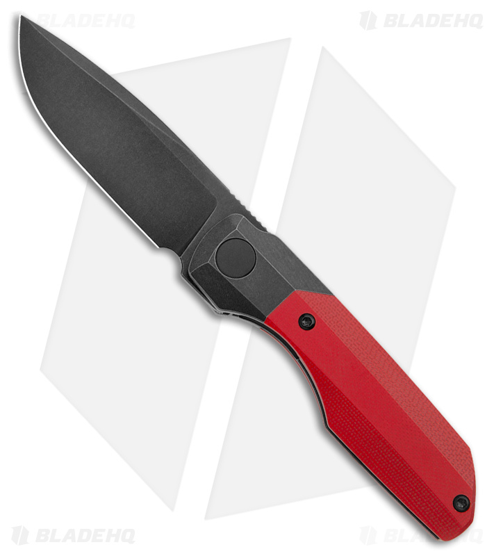 Vero Engineering Mini Synapse Frame Lock Knife Ti Red G-10 (3" Black Stonewash)