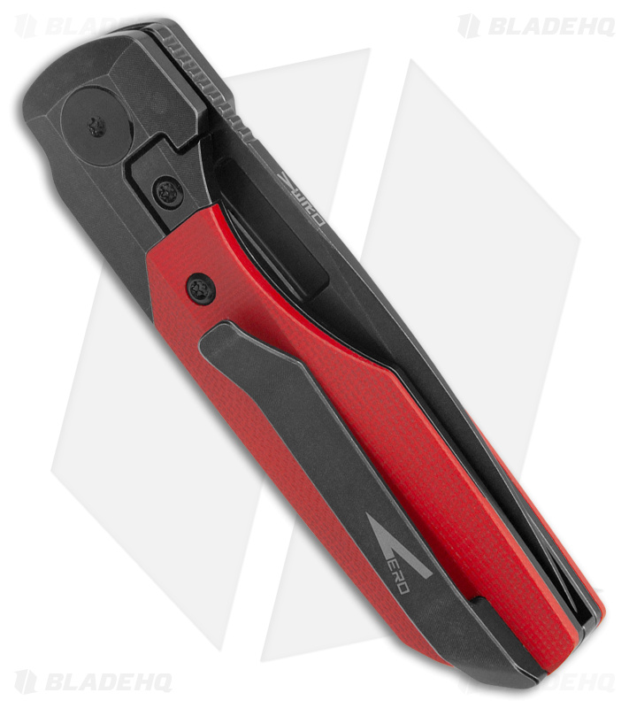 Vero Engineering Mini Synapse Frame Lock Knife Ti Red G-10 (3" Black Stonewash)