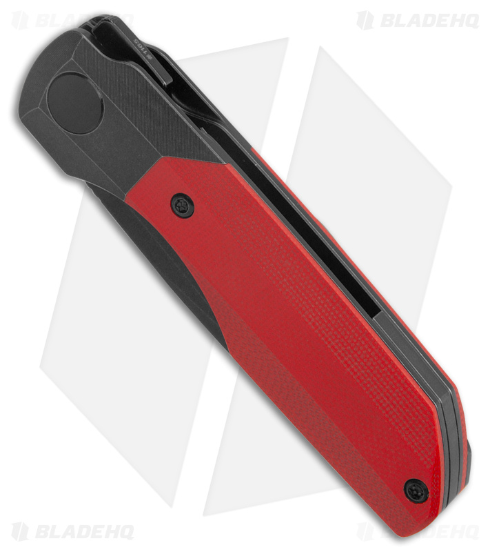 Vero Engineering Mini Synapse Frame Lock Knife Ti Red G-10 (3" Black Stonewash)