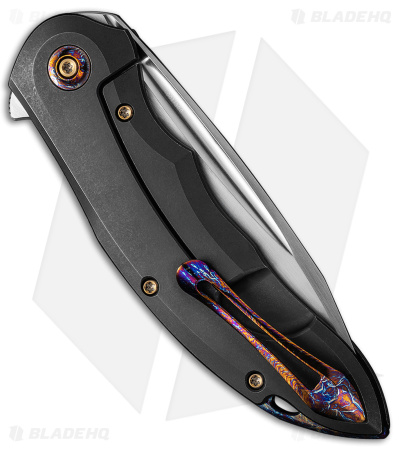 WE Knife Co. Makani Frame Lock Knife Black Ti Flamed/Ti (3" Satin) WE21048B-3