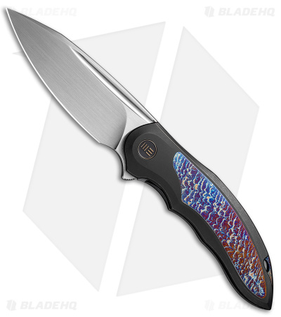 WE Knife Co. Makani Frame Lock Knife Black Ti Flamed/Ti (3" Satin) WE21048B-3