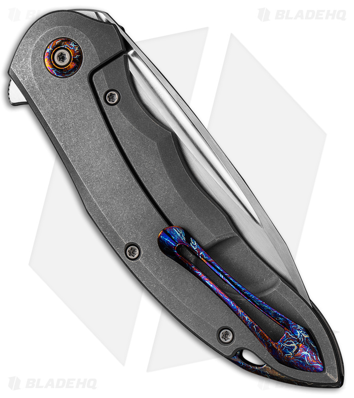 WE Knife Co. Makani Frame Lock Knife Gray Ti Alum/CF (3.6"  Satin) WE21048B-2