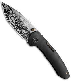 WE Knife Co. Trogon Frame Lock Knife Black Titanium (3." Damasteel) WE22002B-DS1