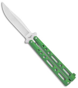 Benchmark Balisong Butterfly Knife Green (4.12" Satin) Plain BM010