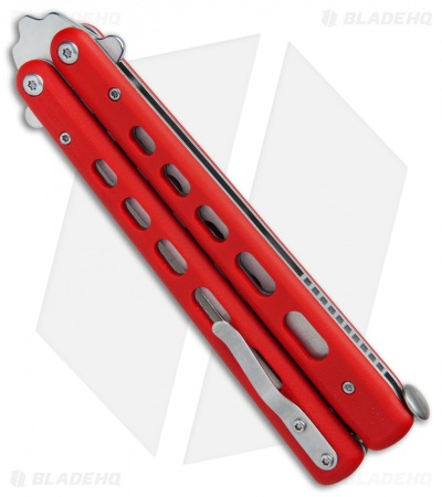 Boker Plus Balisong Trainer Butterfly Knife Red G-10 (4" Satin) 01BO712 