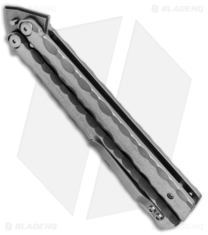 Burke Knives Balisong Butterfly Knife Titanium (4.5" Acid SW)
