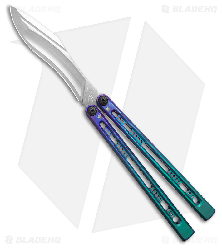 Fellowship Blades Empusa Balisong Anodized Fade Purple/Blue Titanium (4.6" SW)