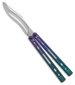 Fellowship Blades Empusa Balisong Speed Channel Ano Fade Purpl/Blue Ti (4.6" SW)
