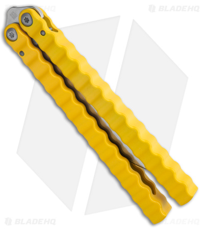 Flytanium Tatersong Limited Edition Balisong Knife Yellow (4.5" Stonewash)