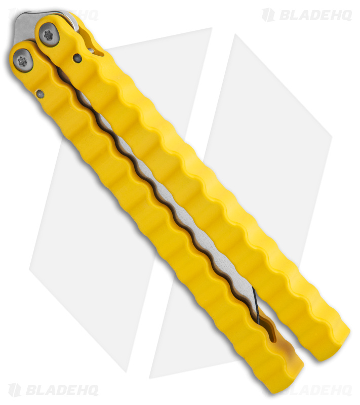 Flytanium Tatersong Limited Edition Balisong Knife Yellow (4.5" Stonewash)