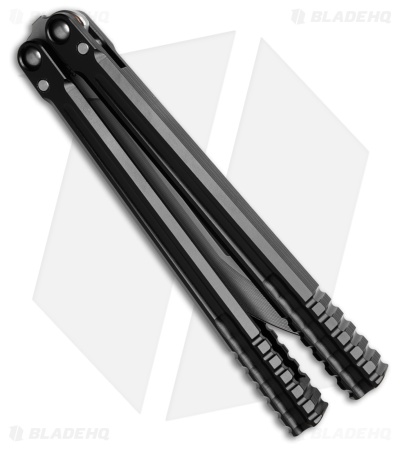 Franken Forge Blades Galvanis Japanese Tanto Butterfly Knife Black Al (4.4" SW)
