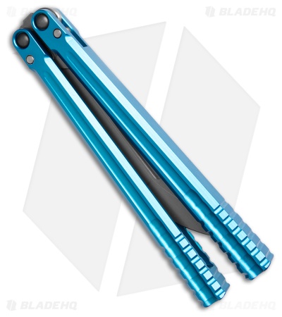 Franken Forge Galvanis Japanese Tanto Butterfly Knife Blue Aluminum (4.3" SW)