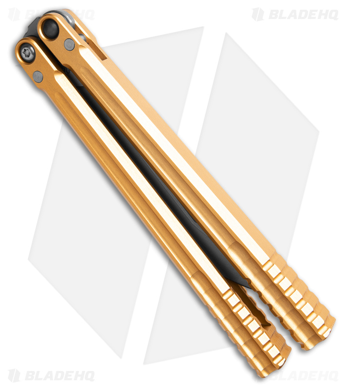 Franken Forge Blades Galvanis Japanese Tanto Butterfly Knife Gold Alum (4"  SW)