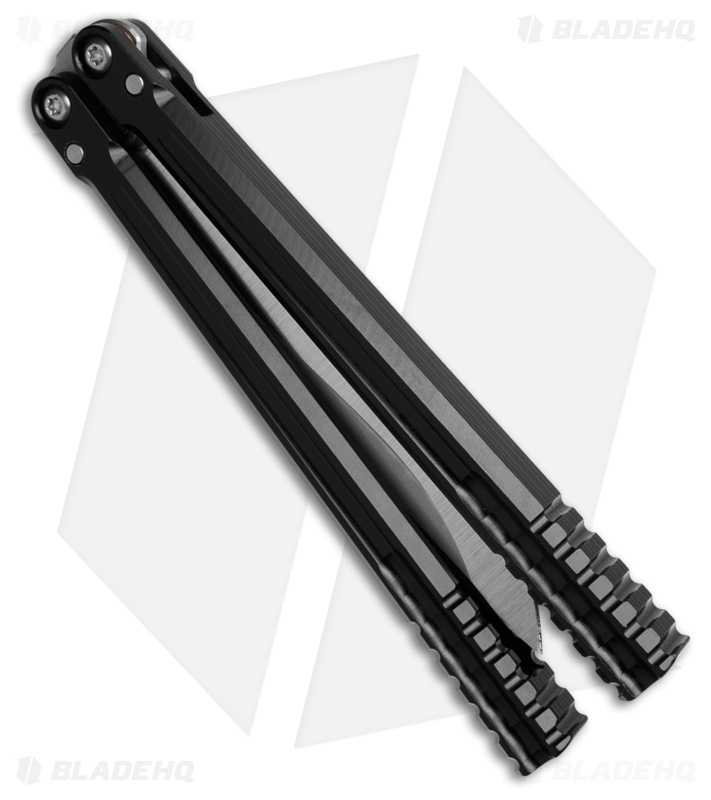 Franken Forge Blades Galvanis Kukri Butterfly Knife Black Aluminum (4.6" SW)