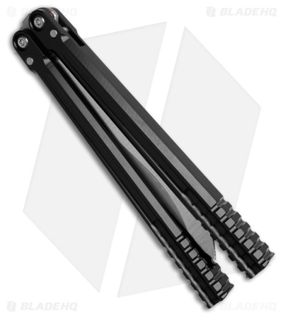 Franken Forge Blades Galvanis Kukri Butterfly Knife Black Aluminum (4.6" SW)