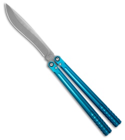 Franken Forge Galvanis Kukri Butterfly Knife Blue Aluminum (4.3" Stonewash)