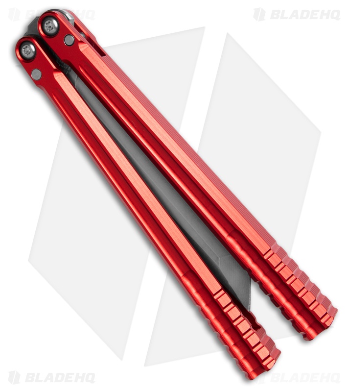 Franken Forge Galvanis Tanto Butterfly Knife Red Aluminum (4.3" Stonewash)