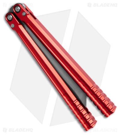 Franken Forge Galvanis Tanto Butterfly Knife Red Aluminum (4.3" Stonewash)