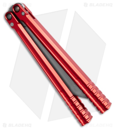 Franken Forge Galvanis Tanto Butterfly Knife Red Aluminum (4.3" Stonewash)