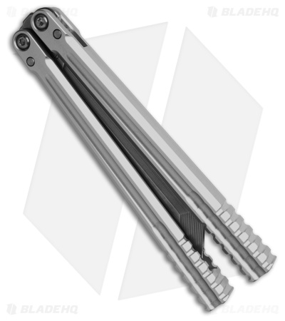 Franken Forge Blades Galvanis Western Tanto Butterfly Knife Silver Al (4.4" SW)