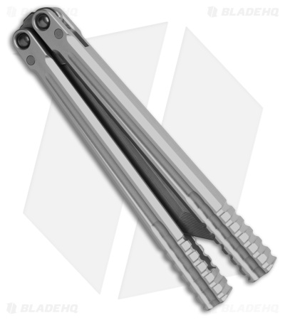 Franken Forge Blades Galvanis Western Tanto Butterfly Knife Silver Al (4.4" SW)