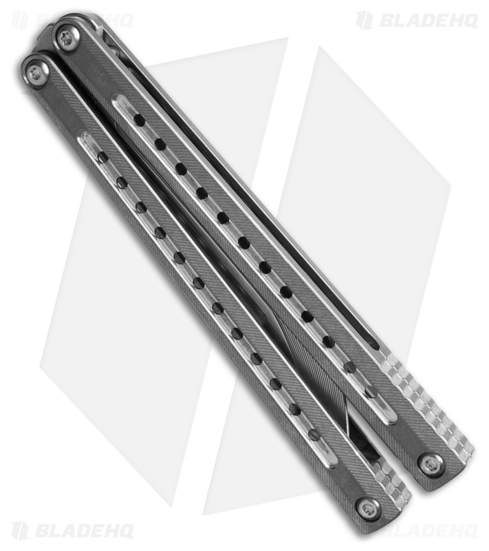 Franken Forge Ion Japanese Tanto Butterfly Knife Raw Ti