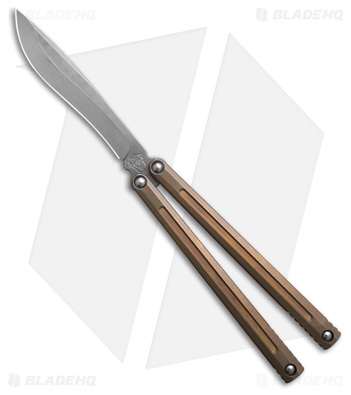 Franken Forge Blades Ion Kukri Butterfly Knife Gold Titanium (4.5" SW)
