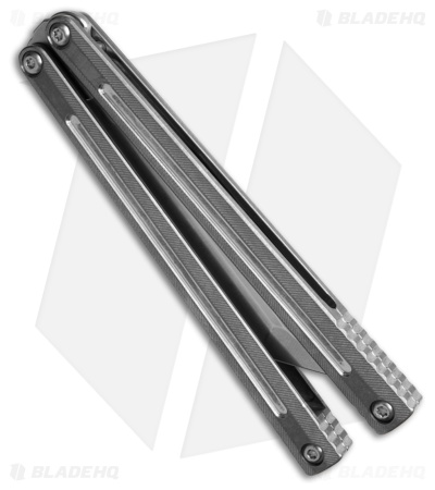 Franken Forge Blades Ion Western Tanto Butterfly Knife Raw Titanium (4.5" SW)