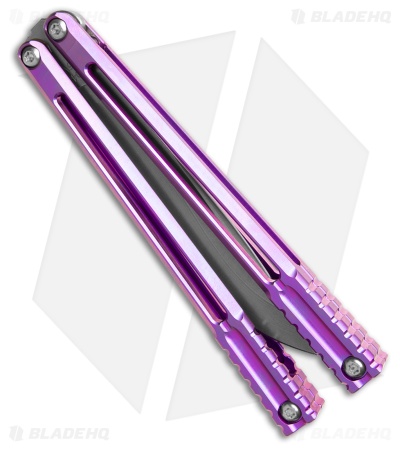 Franken Forge Voltaic Kukri Butterfly Knife Purple Titanium (4.6" Stonewash)