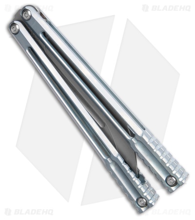 Franken Forge Voltaic Japanese Tanto Butterfly Knife Light Blue Ti (4.4" SW)