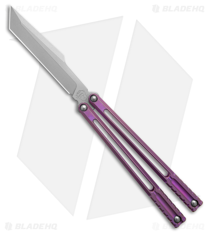 Franken Forge Blades Voltaic Butterfly Knife Western Tanto Magenta Titanium (SW)