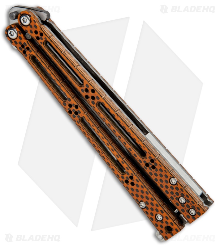 Hom Design Basilisk-R Butterfly Knife | Orange #3 - Blade HQ
