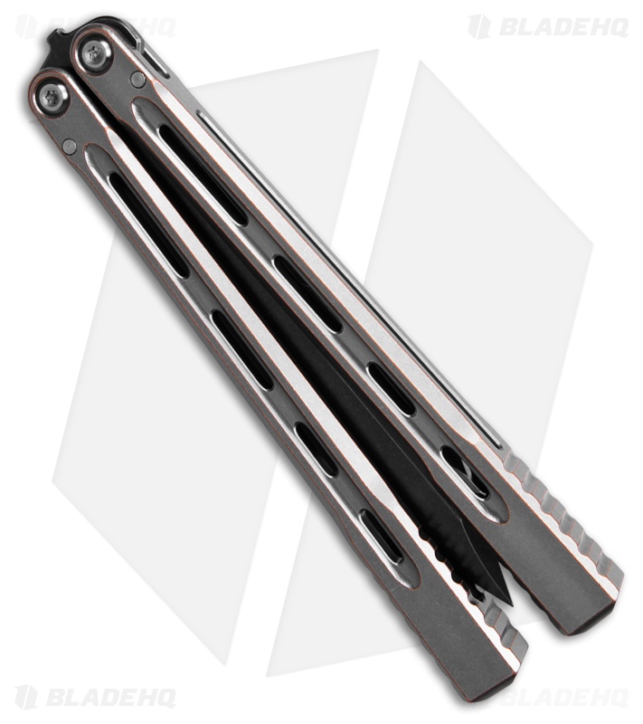 JF-Knifeworks Balisong Butterfly Knife JFB-1 Distressed Aluminum (4.75" BSW)