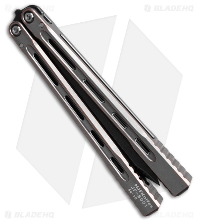 JF-Knifeworks Balisong Butterfly Knife JFB-1 Distressed Aluminum (4.75" BSW)