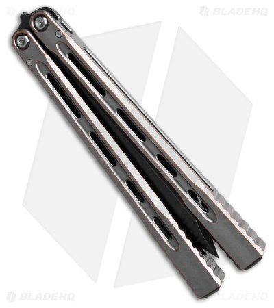 JF-Knifeworks Balisong Butterfly Knife JFB-1 Distressed Aluminum (4.75" BSW)