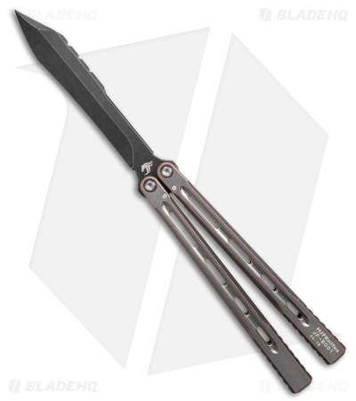 JF-Knifeworks Balisong Butterfly Knife JFB-1 Distressed Aluminum (4.75" BSW)