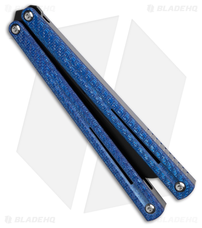 JF-Knifeworks Balisong Butterfly Knife The Beak Electro CF Blue (4.75" PVD)