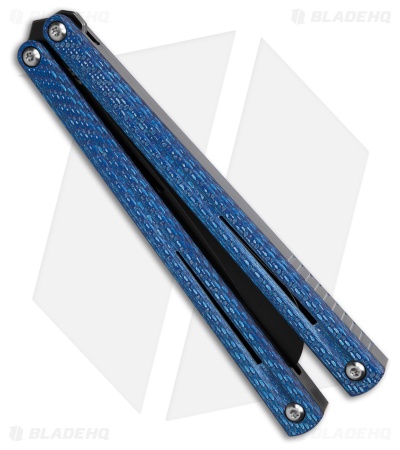 JF-Knifeworks Balisong Butterfly Knife The Beak Electro CF Blue (4.75" PVD)